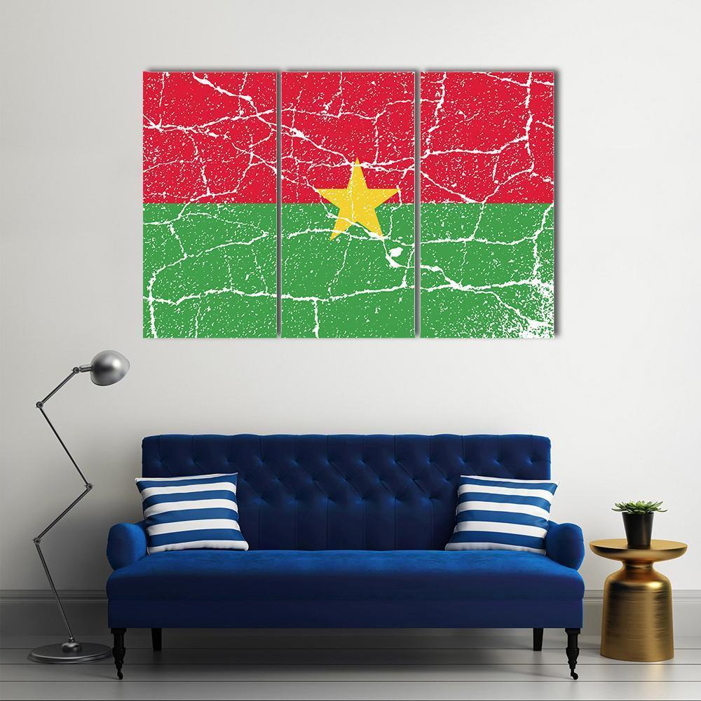 Flag Of Burkina Faso Canvas Wall Art-3 Horizontal-Gallery Wrap-37" x 24"-Tiaracle
