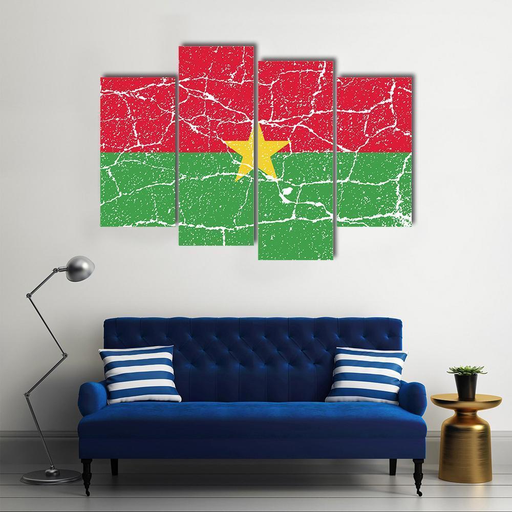 Flag Of Burkina Faso Canvas Wall Art-4 Pop-Gallery Wrap-50" x 32"-Tiaracle