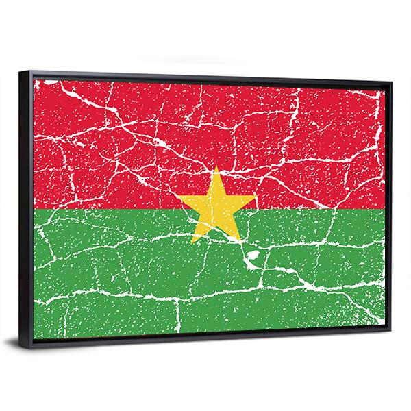 Flag Of Burkina Faso Canvas Wall Art-3 Horizontal-Gallery Wrap-25" x 16"-Tiaracle