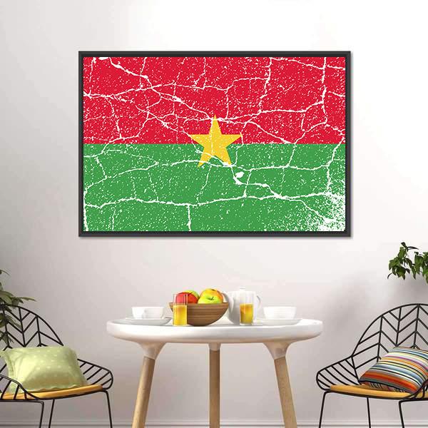 Flag Of Burkina Faso Canvas Wall Art-3 Horizontal-Gallery Wrap-25" x 16"-Tiaracle