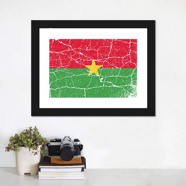 Flag Of Burkina Faso Canvas Wall Art-1 Piece-Framed Print-20" x 16"-Tiaracle