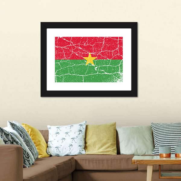 Flag Of Burkina Faso Canvas Wall Art-3 Horizontal-Gallery Wrap-25" x 16"-Tiaracle