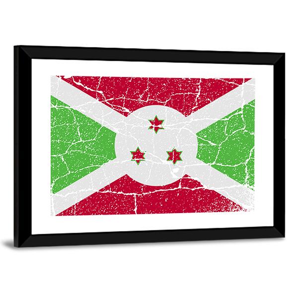 Flag Of Burundi Canvas Wall Art-3 Horizontal-Gallery Wrap-25" x 16"-Tiaracle