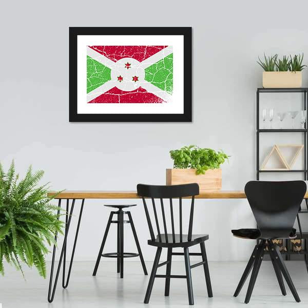 Flag Of Burundi Canvas Wall Art-3 Horizontal-Gallery Wrap-25" x 16"-Tiaracle