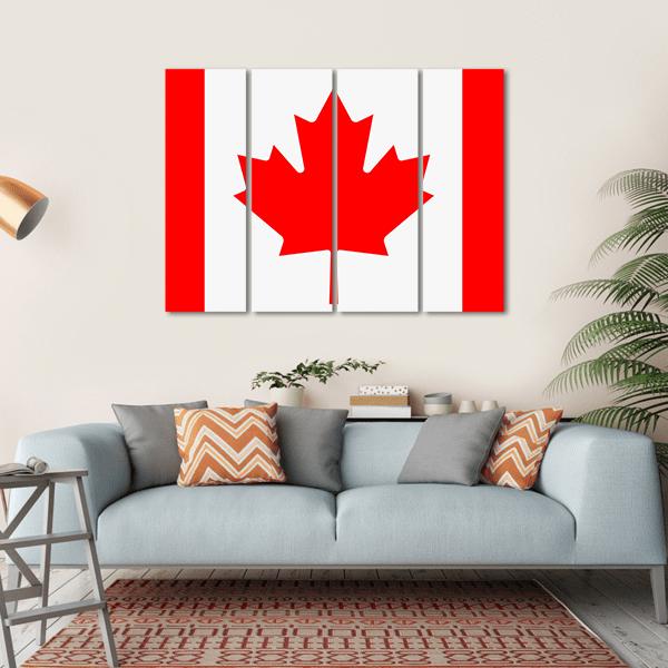 Flag Of Canada Canvas Wall Art-4 Horizontal-Gallery Wrap-34" x 24"-Tiaracle