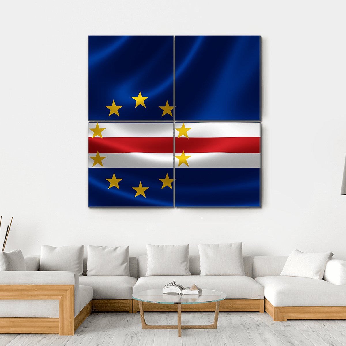 Flag Of Cape Verde Canvas Wall Art-4 Square-Gallery Wrap-17" x 17"-Tiaracle
