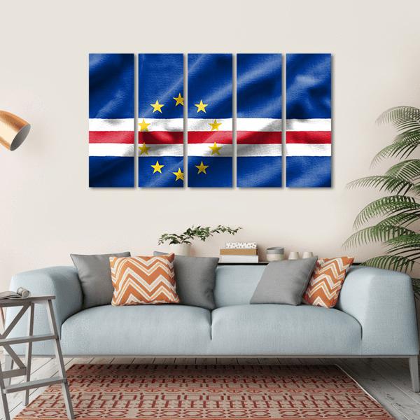 Flag Of Cape Verde Canvas Wall Art-5 Horizontal-Gallery Wrap-22" x 12"-Tiaracle
