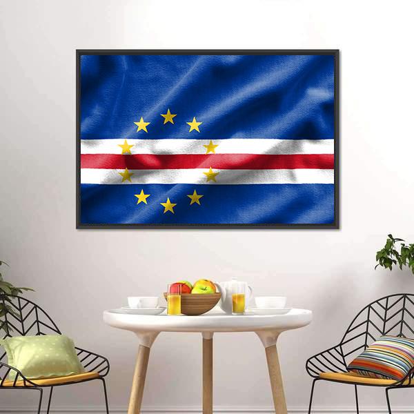 Flag Of Cape Verde Canvas Wall Art-5 Horizontal-Gallery Wrap-22" x 12"-Tiaracle