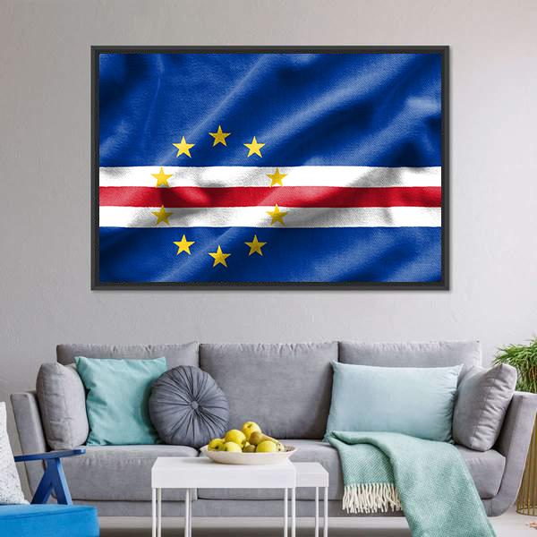 Flag Of Cape Verde Canvas Wall Art-1 Piece-Floating Frame-24" x 16"-Tiaracle