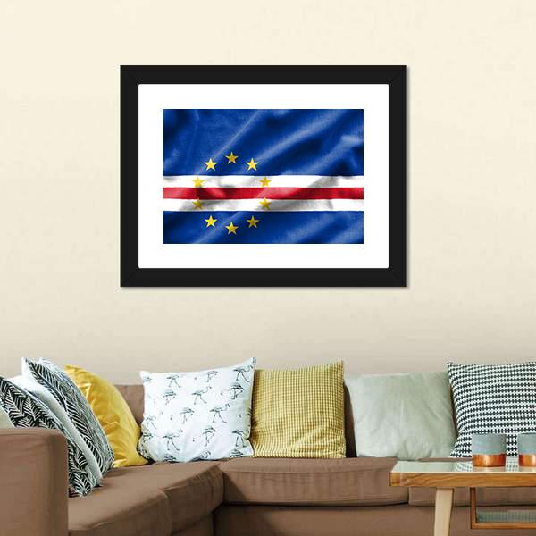 Flag Of Cape Verde Canvas Wall Art-1 Piece-Framed Print-20" x 16"-Tiaracle
