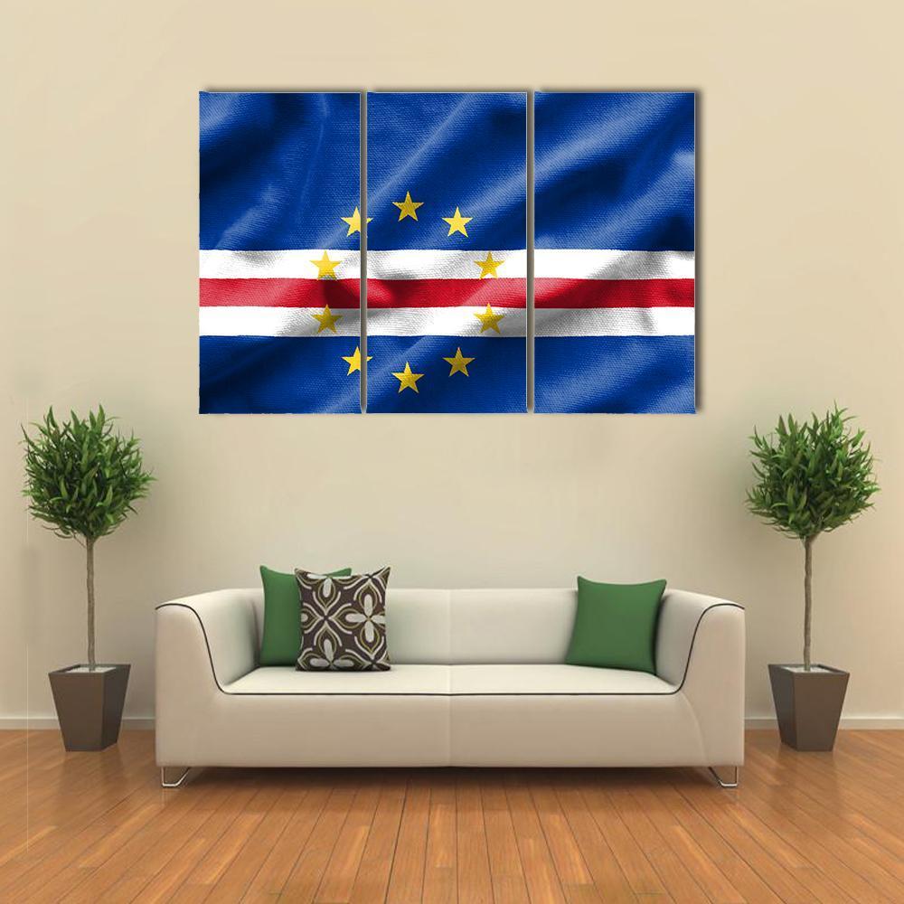 Flag Of Cape Verde Canvas Wall Art-3 Horizontal-Gallery Wrap-37" x 24"-Tiaracle