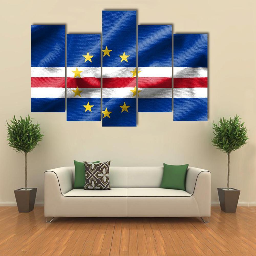 Flag Of Cape Verde Canvas Wall Art-5 Pop-Gallery Wrap-47" x 32"-Tiaracle