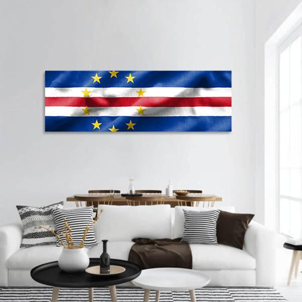 Flag Of Cape Verde Panoramic Canvas Wall Art-1 Piece-36" x 12"-Tiaracle