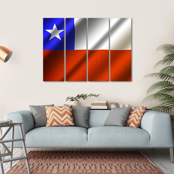 Flag Of Chile Canvas Wall Art-4 Horizontal-Gallery Wrap-34" x 24"-Tiaracle