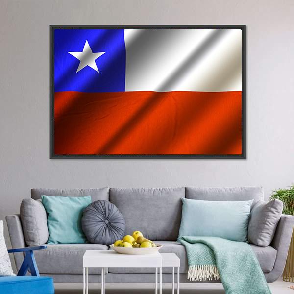 Flag Of Chile Canvas Wall Art-5 Horizontal-Gallery Wrap-22&quot; x 12&quot;-Tiaracle