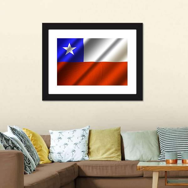 Flag Of Chile Canvas Wall Art-5 Horizontal-Gallery Wrap-22" x 12"-Tiaracle