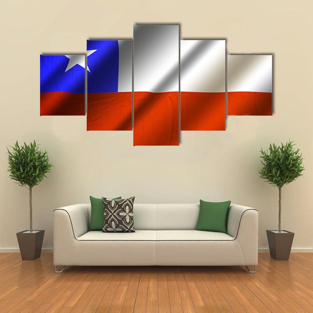 Flag Of Chile Canvas Wall Art-3 Horizontal-Gallery Wrap-25" x 16"-Tiaracle