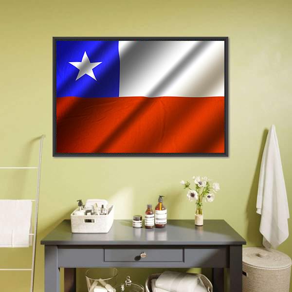 Flag Of Chile Canvas Wall Art-1 Piece-Floating Frame-24" x 16"-Tiaracle