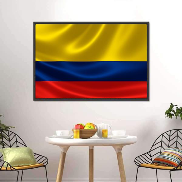 Flag Of Colombia Canvas Wall Art-5 Horizontal-Gallery Wrap-22" x 12"-Tiaracle