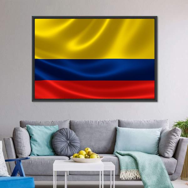 Flag Of Colombia Canvas Wall Art-5 Horizontal-Gallery Wrap-22" x 12"-Tiaracle