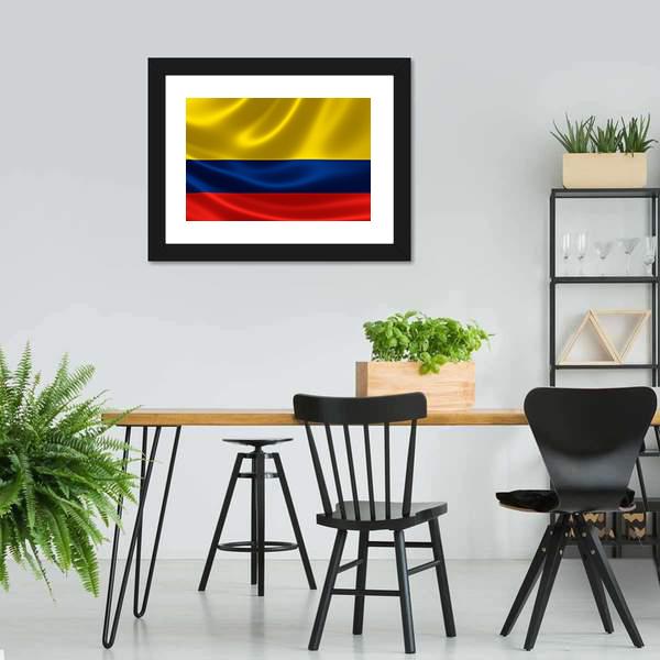 Flag Of Colombia Canvas Wall Art-5 Horizontal-Gallery Wrap-22" x 12"-Tiaracle