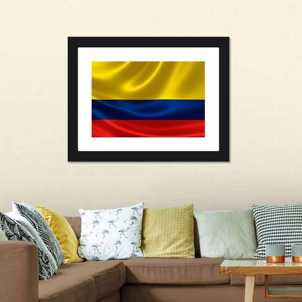 Flag Of Colombia Canvas Wall Art-5 Horizontal-Gallery Wrap-22" x 12"-Tiaracle