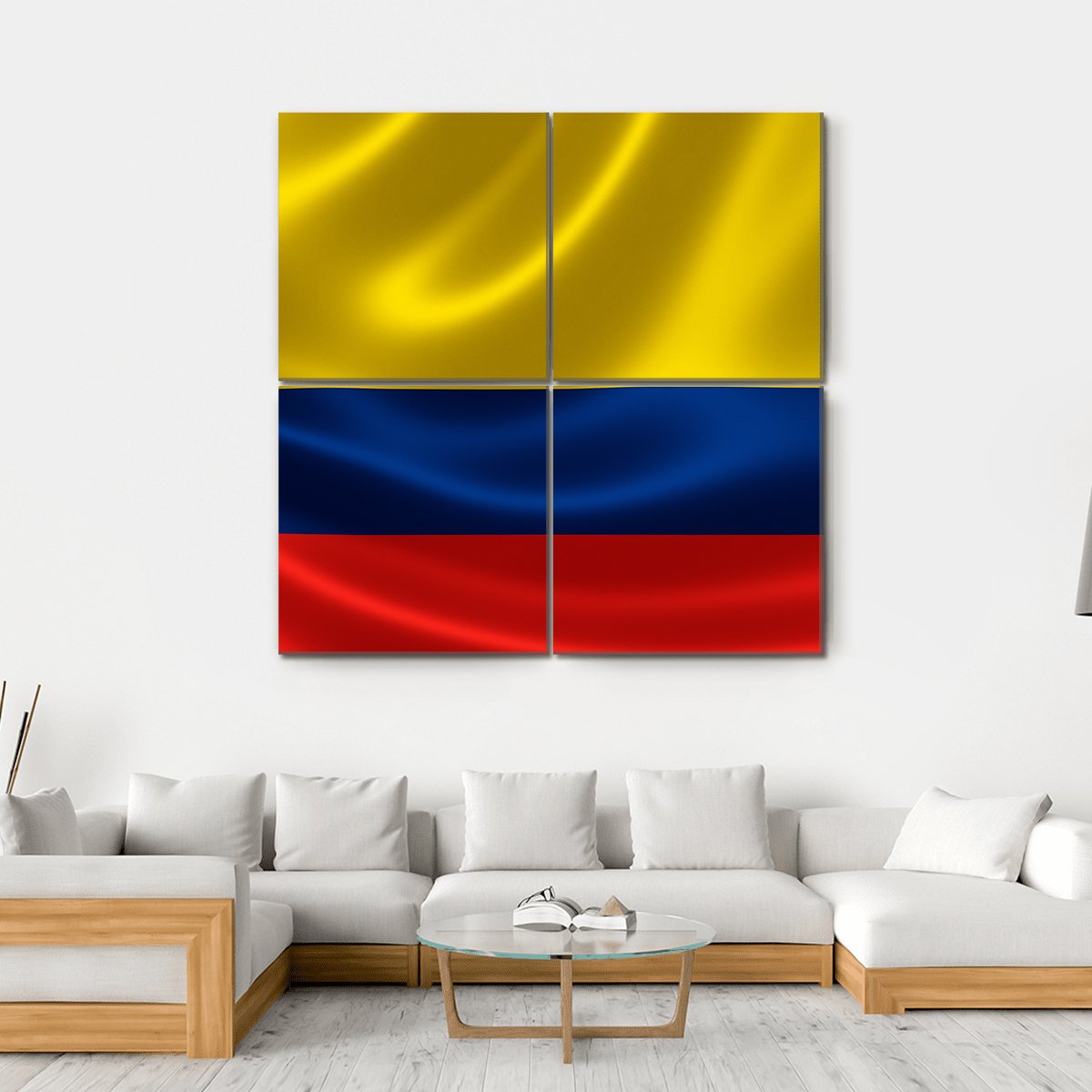 Flag Of Colombia Canvas Wall Art-4 Square-Gallery Wrap-17" x 17"-Tiaracle