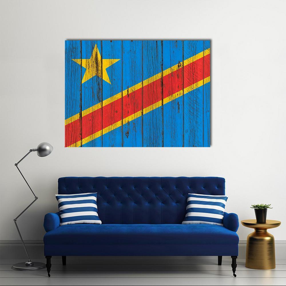 Flag Of Congo Canvas Wall Art-1 Piece-Gallery Wrap-36" x 24"-Tiaracle