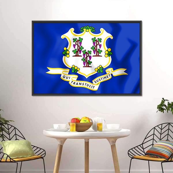 Flag Of Connecticut Canvas Wall Art-3 Horizontal-Gallery Wrap-25&quot; x 16&quot;-Tiaracle