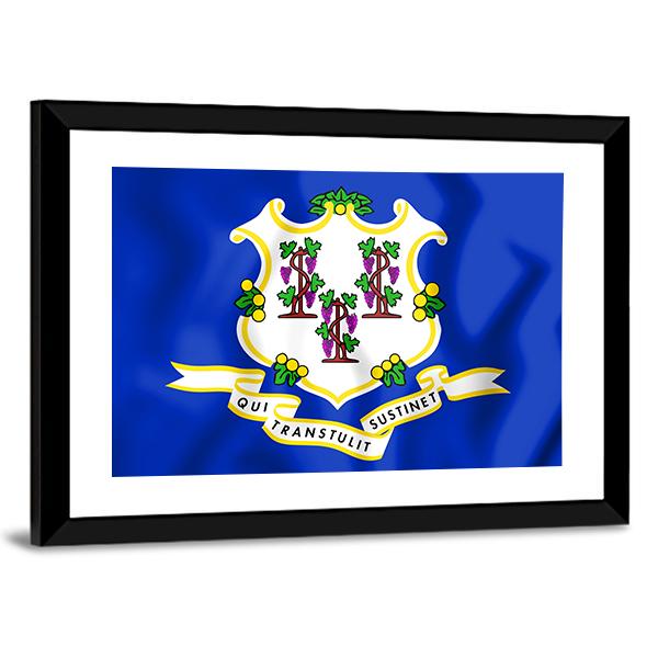 Flag Of Connecticut Canvas Wall Art-3 Horizontal-Gallery Wrap-25&quot; x 16&quot;-Tiaracle