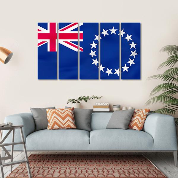 Flag Of Cook Islands Canvas Wall Art-5 Horizontal-Gallery Wrap-22" x 12"-Tiaracle