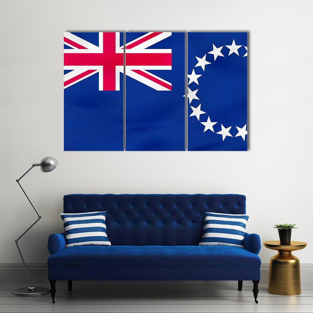 Flag Of Cook Islands Canvas Wall Art-3 Horizontal-Gallery Wrap-37" x 24"-Tiaracle