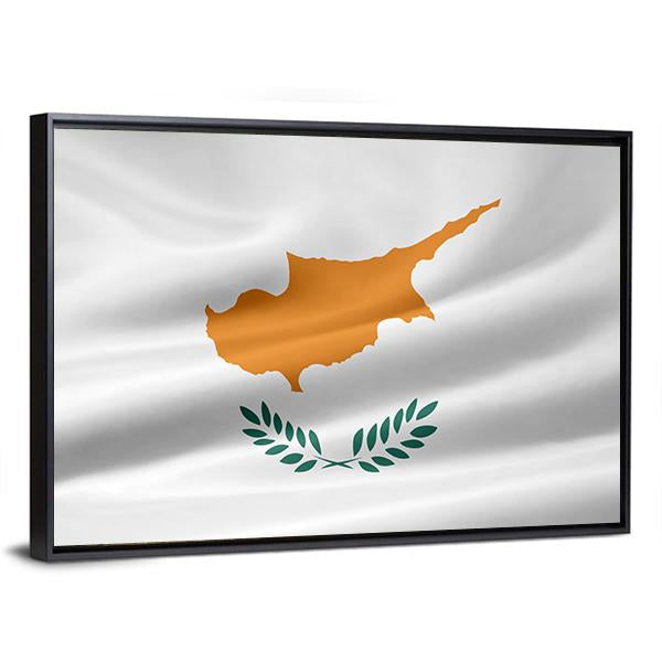 Flag Of Cyprus Canvas Wall Art-5 Horizontal-Gallery Wrap-22" x 12"-Tiaracle