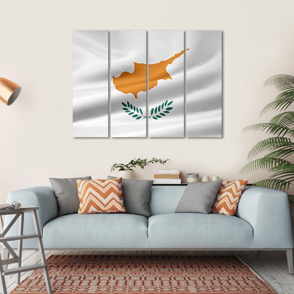 Flag Of Cyprus Canvas Wall Art-4 Horizontal-Gallery Wrap-34" x 24"-Tiaracle