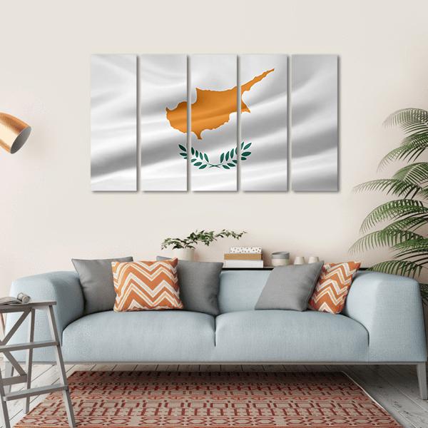 Flag Of Cyprus Canvas Wall Art-5 Horizontal-Gallery Wrap-22" x 12"-Tiaracle