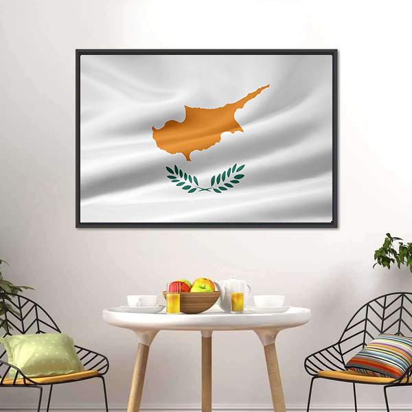 Flag Of Cyprus Canvas Wall Art-3 Horizontal-Gallery Wrap-25" x 16"-Tiaracle
