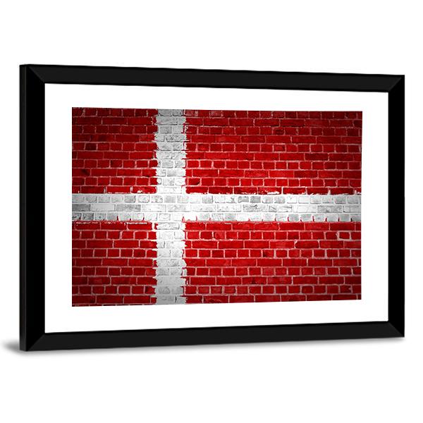 Flag Of Denmark Canvas Wall Art-3 Horizontal-Gallery Wrap-25" x 16"-Tiaracle