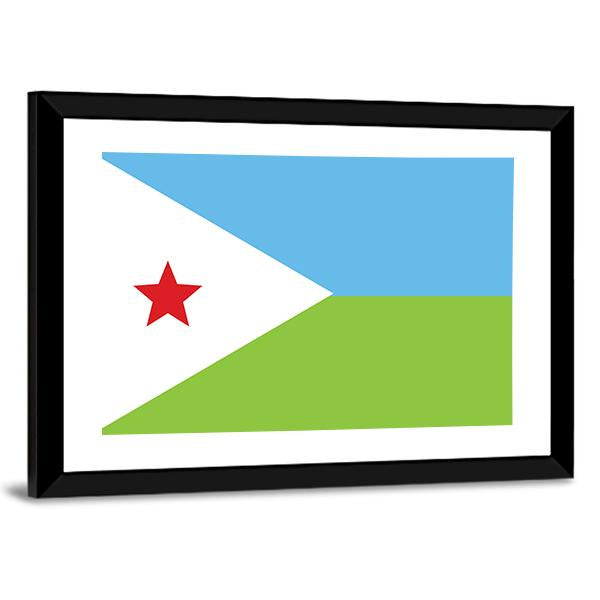 Flag Of Djibouti Canvas Wall Art-3 Horizontal-Gallery Wrap-25" x 16"-Tiaracle