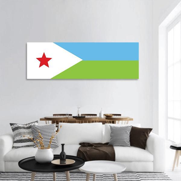 Flag Of Djibouti Panoramic Canvas Wall Art-1 Piece-36" x 12"-Tiaracle