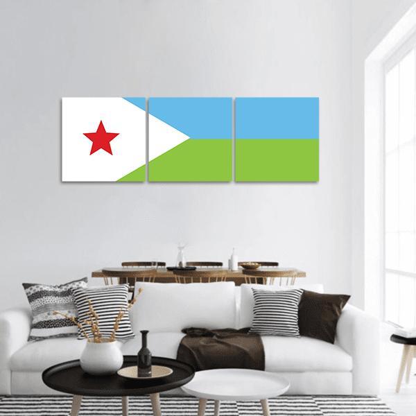 Flag Of Djibouti Panoramic Canvas Wall Art-1 Piece-36" x 12"-Tiaracle