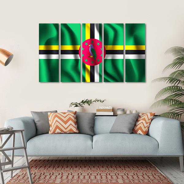 Flag Of Dominica Canvas Wall Art-5 Horizontal-Gallery Wrap-22" x 12"-Tiaracle