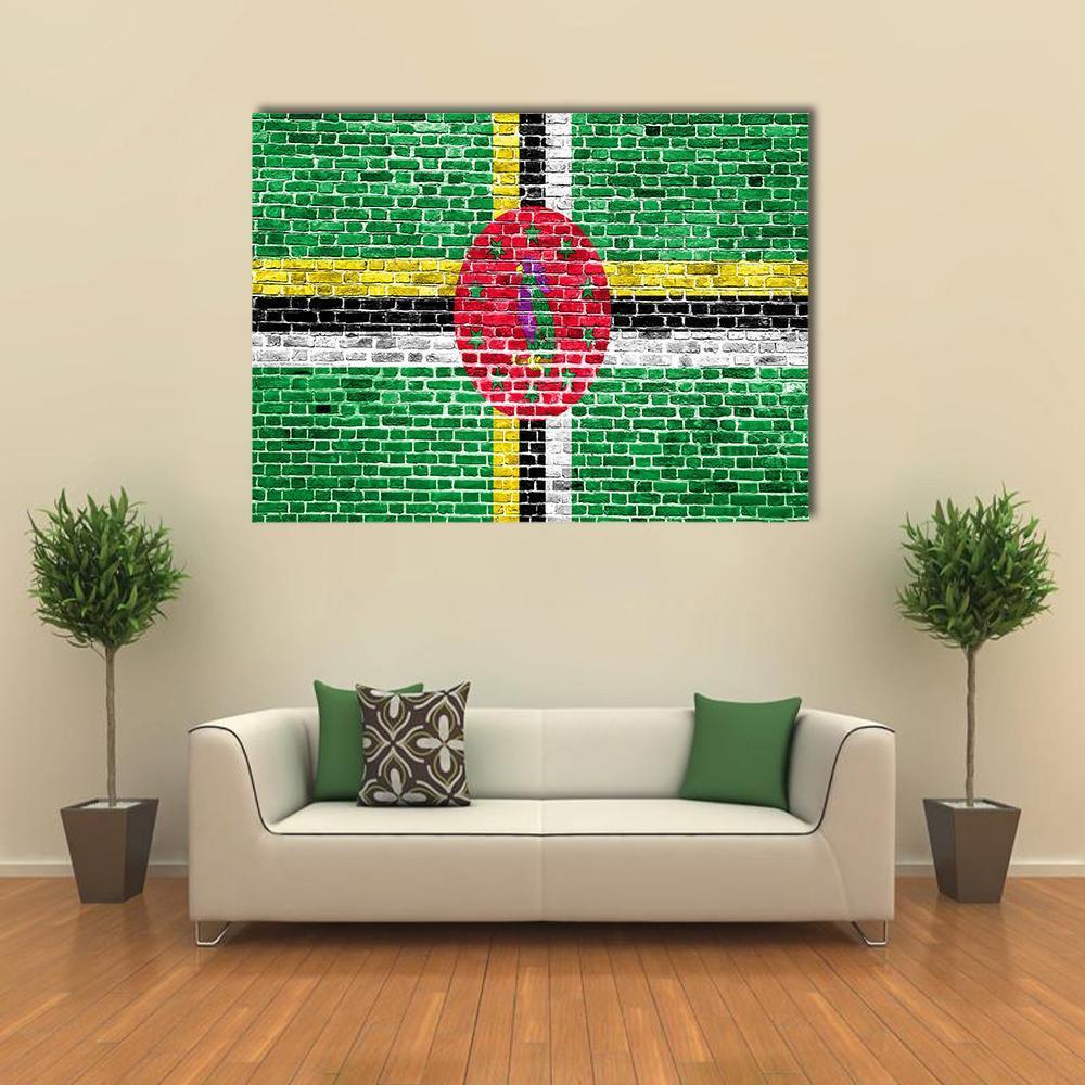 Flag Of Dominica Canvas Wall Art-1 Piece-Gallery Wrap-48" x 32"-Tiaracle