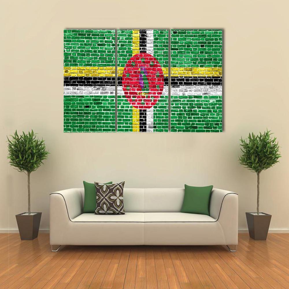 Flag Of Dominica Canvas Wall Art-3 Horizontal-Gallery Wrap-37" x 24"-Tiaracle