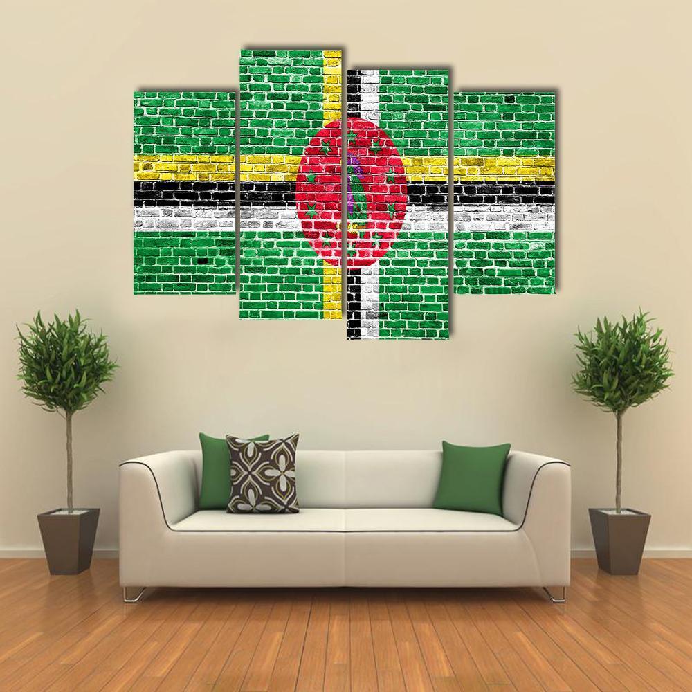 Flag Of Dominica Canvas Wall Art-4 Pop-Gallery Wrap-50" x 32"-Tiaracle