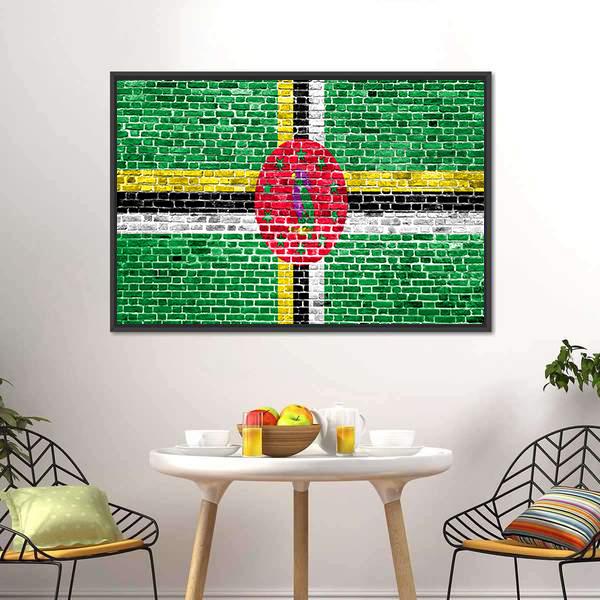 Flag Of Dominica Canvas Wall Art-3 Horizontal-Gallery Wrap-25" x 16"-Tiaracle
