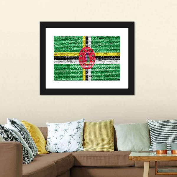 Flag Of Dominica Canvas Wall Art-3 Horizontal-Gallery Wrap-25" x 16"-Tiaracle