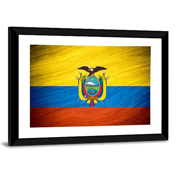 Flag Of Ecuador Canvas Wall Art-5 Horizontal-Gallery Wrap-22" x 12"-Tiaracle