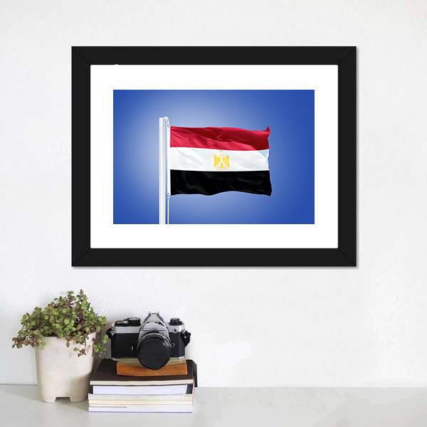 Flag Of Egypt Canvas Wall Art-1 Piece-Framed Print-30" x 20"-Tiaracle