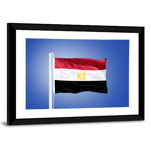Flag Of Egypt Canvas Wall Art-5 Horizontal-Gallery Wrap-22" x 12"-Tiaracle