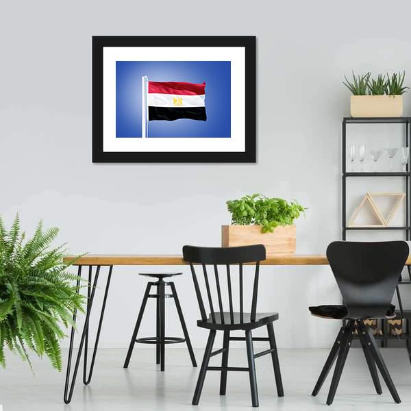 Flag Of Egypt Canvas Wall Art-5 Horizontal-Gallery Wrap-22" x 12"-Tiaracle